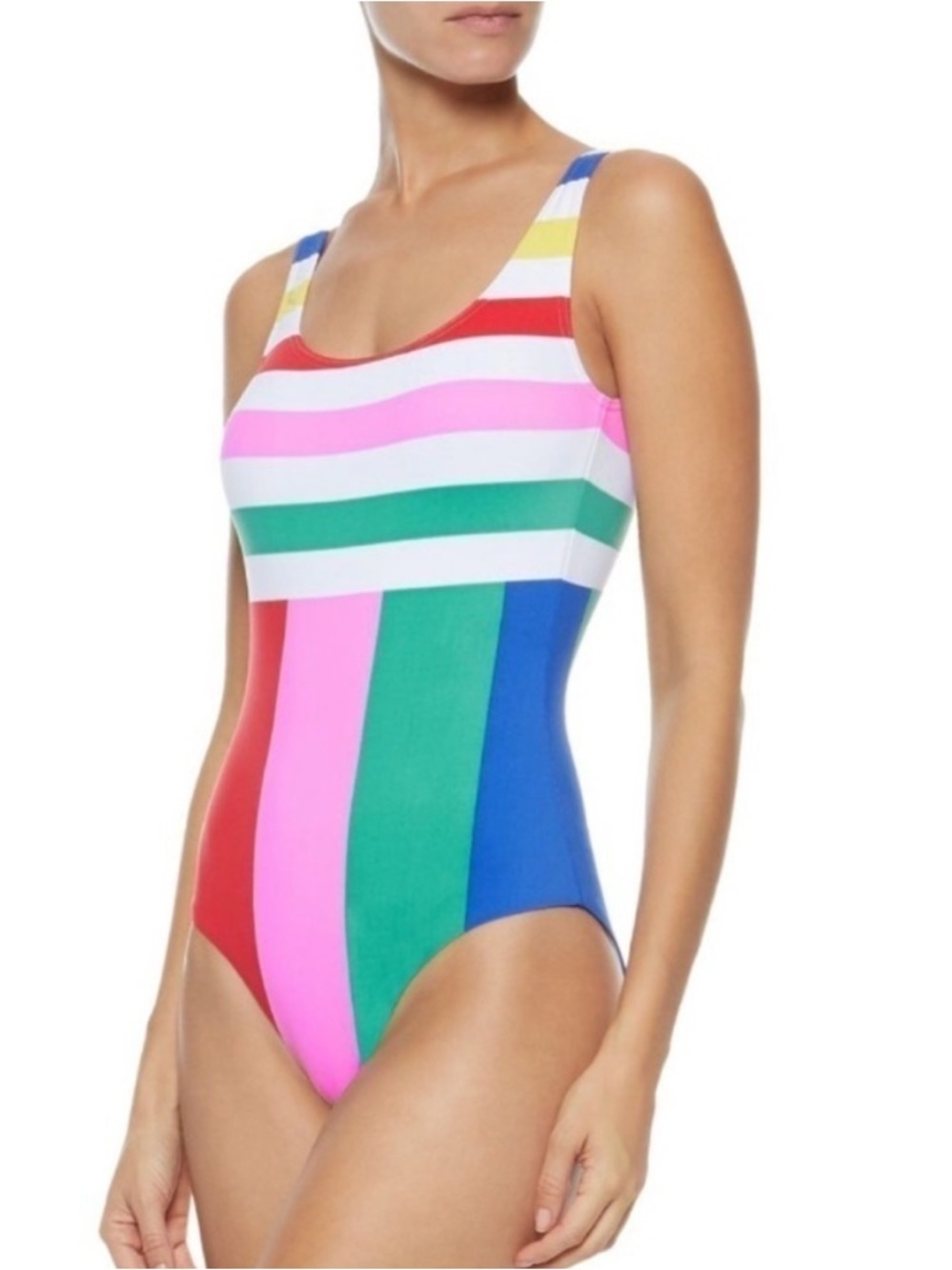 NWT Onia Kelly One Piece Swimsuit Rainbow Stripe